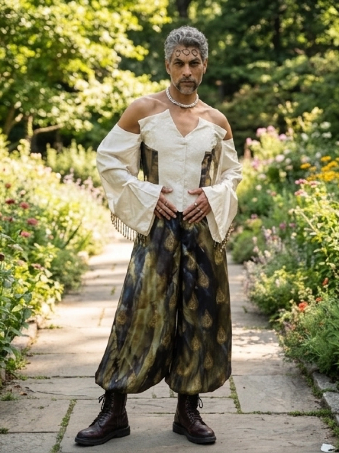 Heritage Print Wide-Leg Trousers