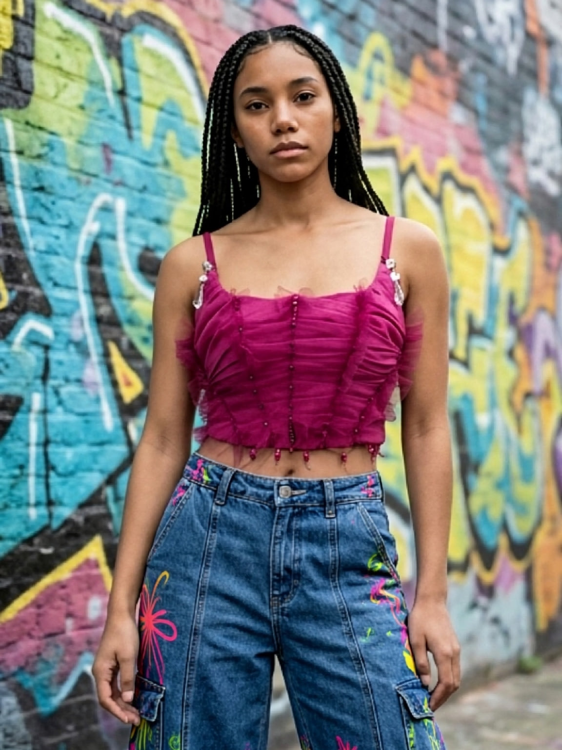 Blush Tulle Corset Crop Top