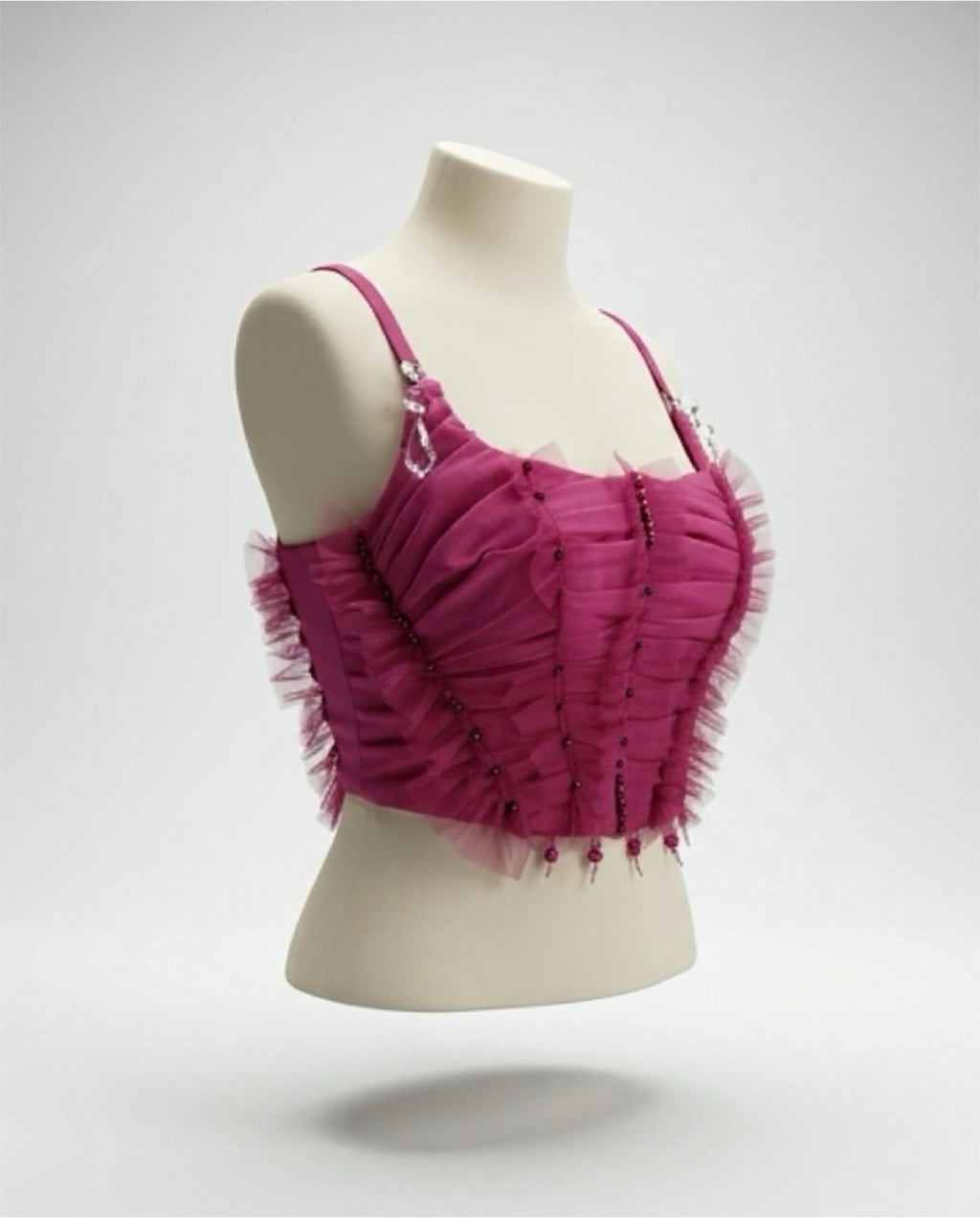 Blush Tulle Corset Crop Top