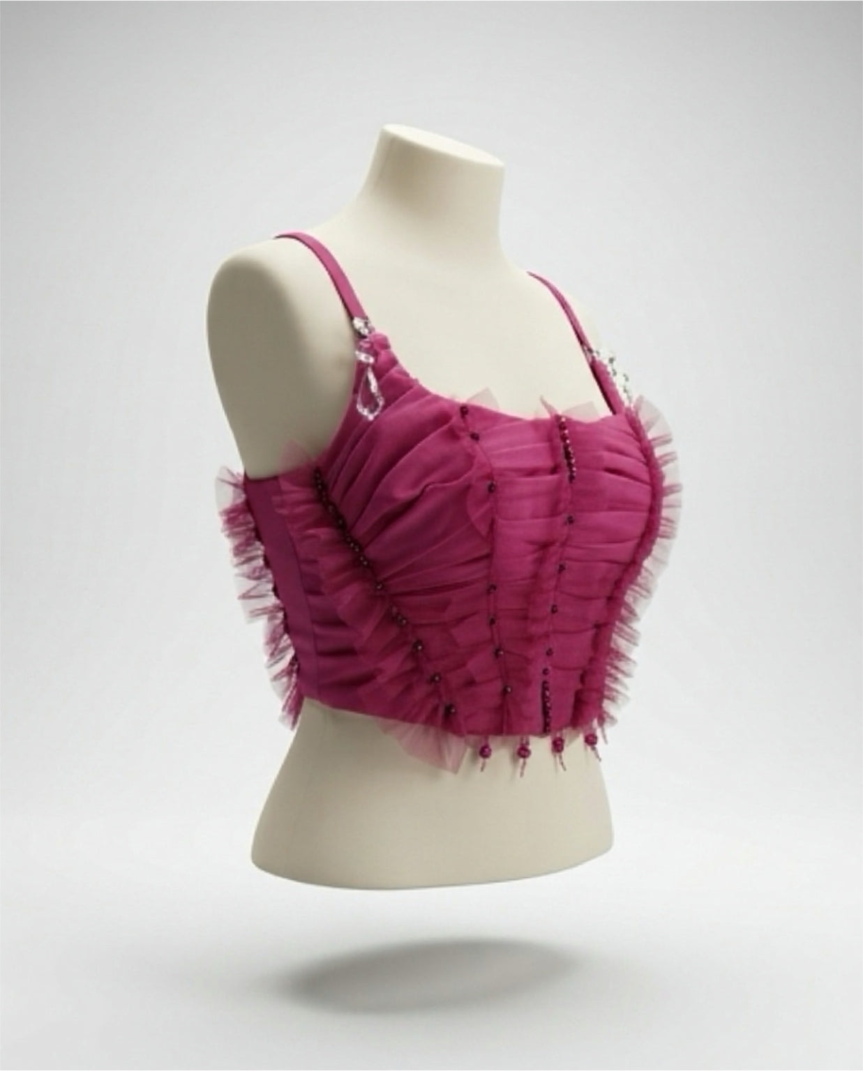 Blush Tulle Corset Crop Top