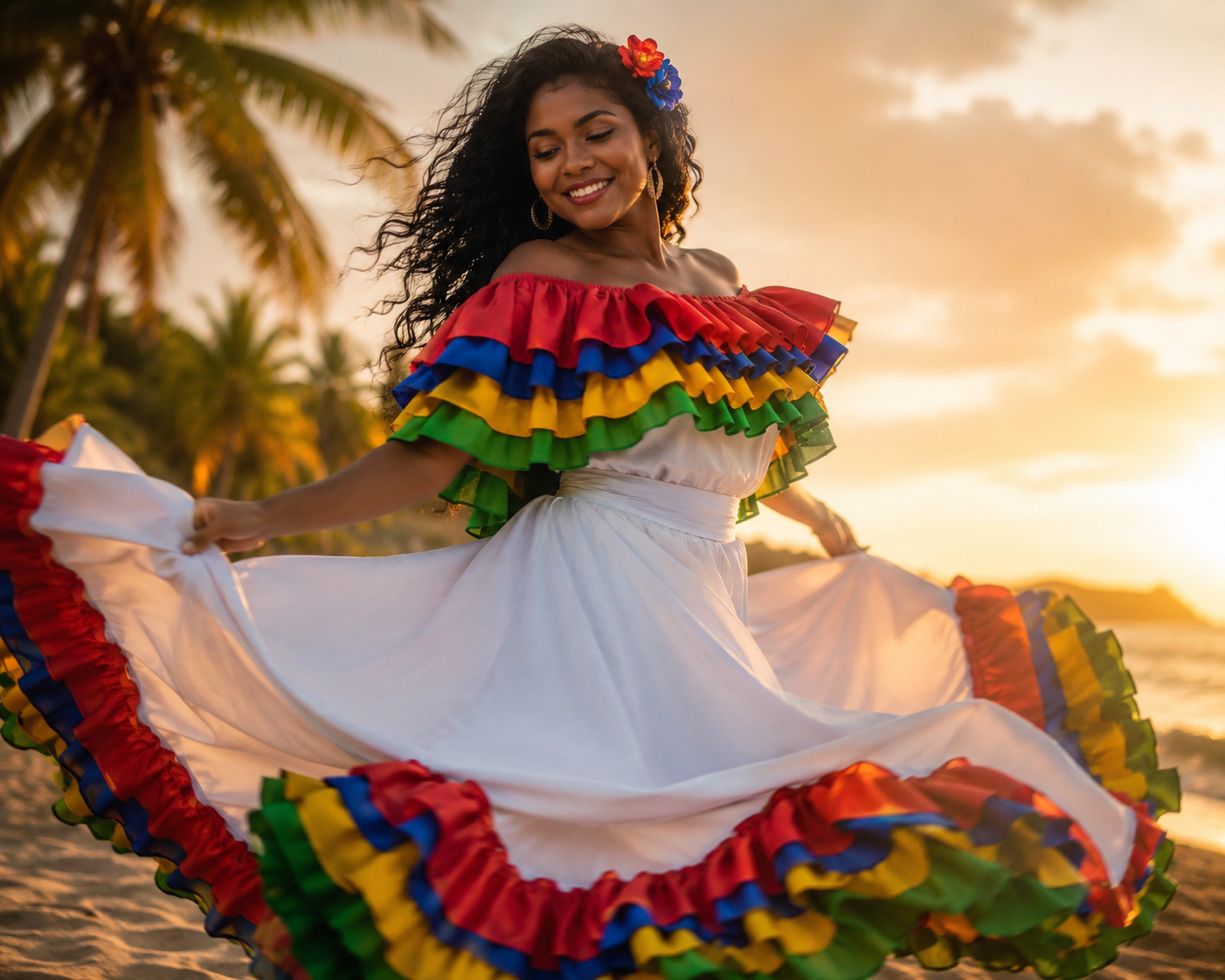 Mauritian Flag Sega Costume